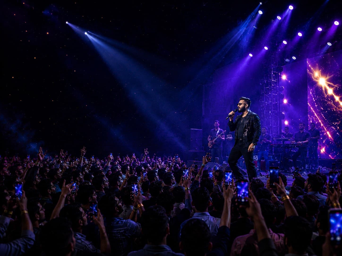 Live Sri Lankan concert event with crowd and stage lighting